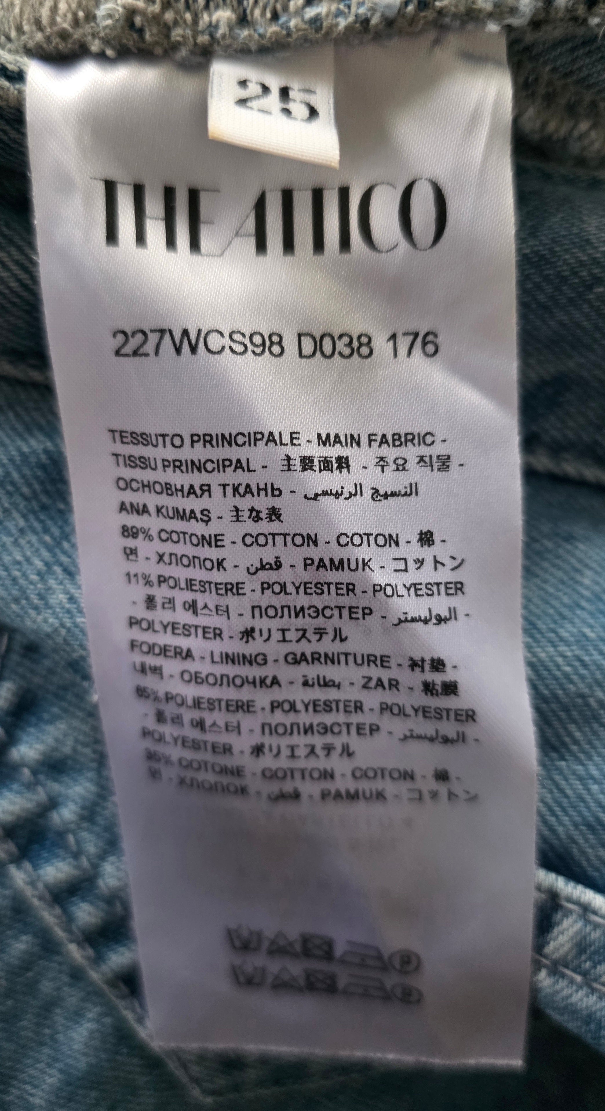 The Attico mid blue washed jeans spijkerrok mini xs 34 tweedehands dames designer