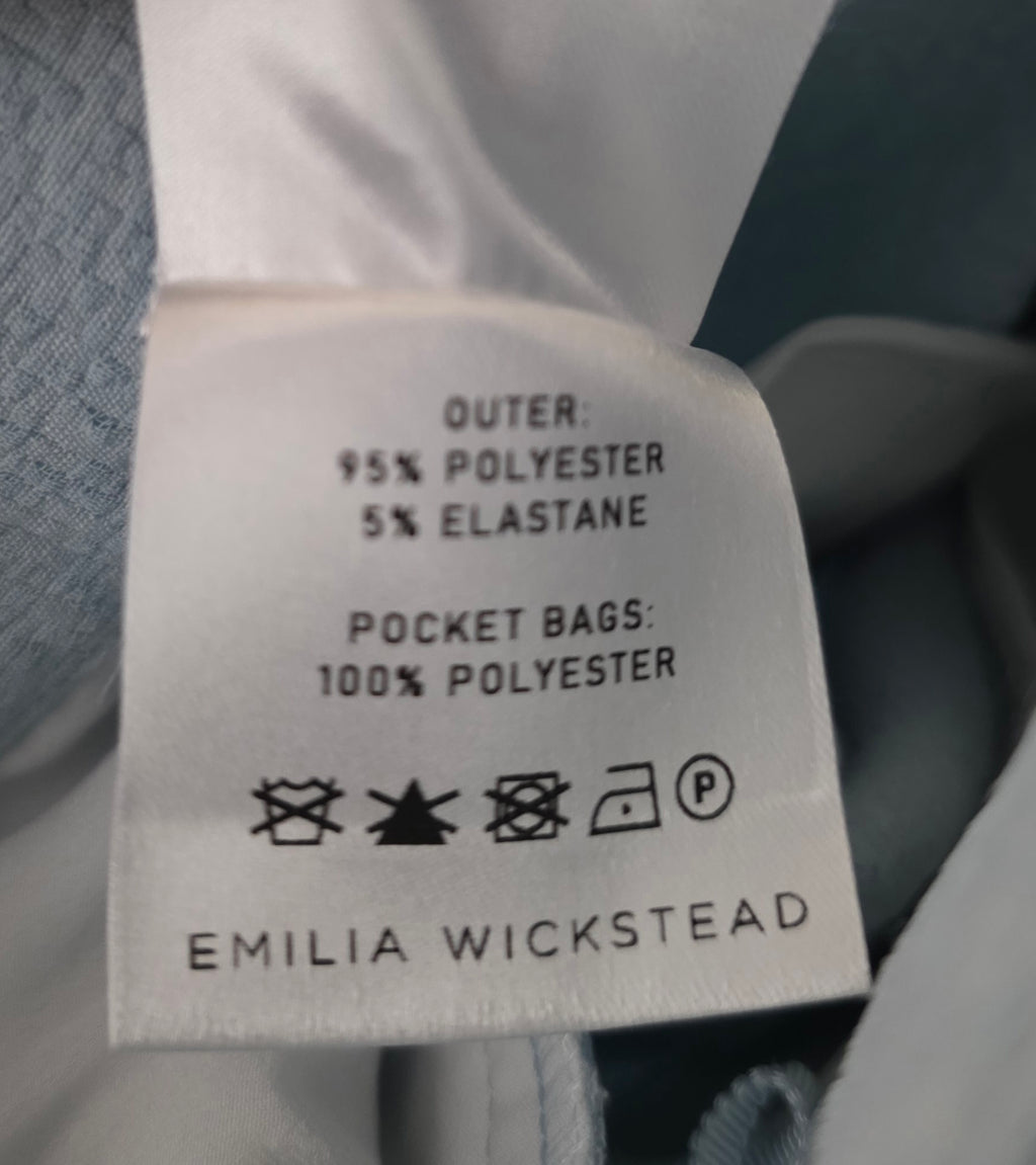 Emilia Wickstead dames waffle pantalon broek blauw S 36 tweedehands designer dames