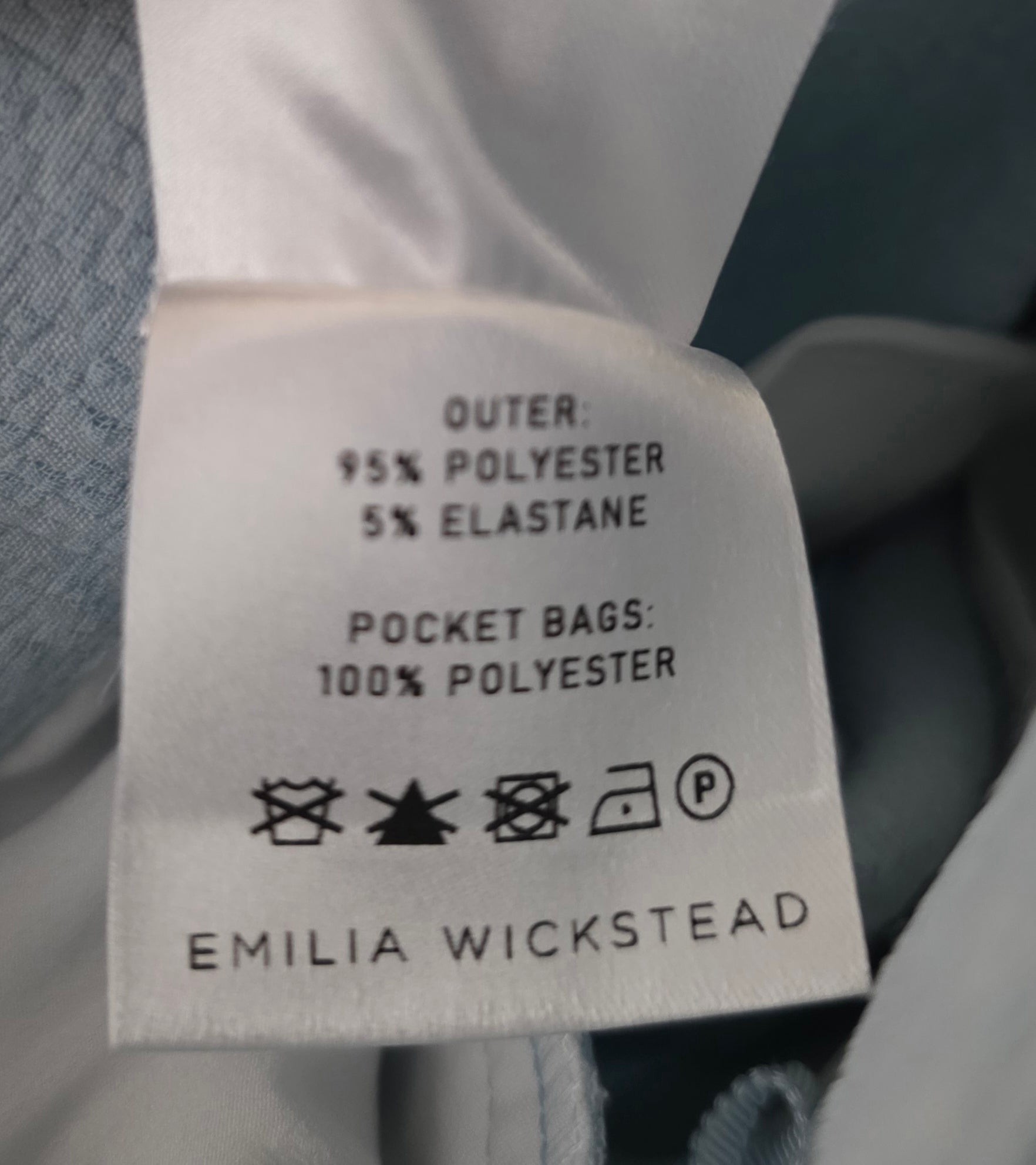 Emilia Wickstead dames waffle pantalon broek blauw S 36 tweedehands designer dames