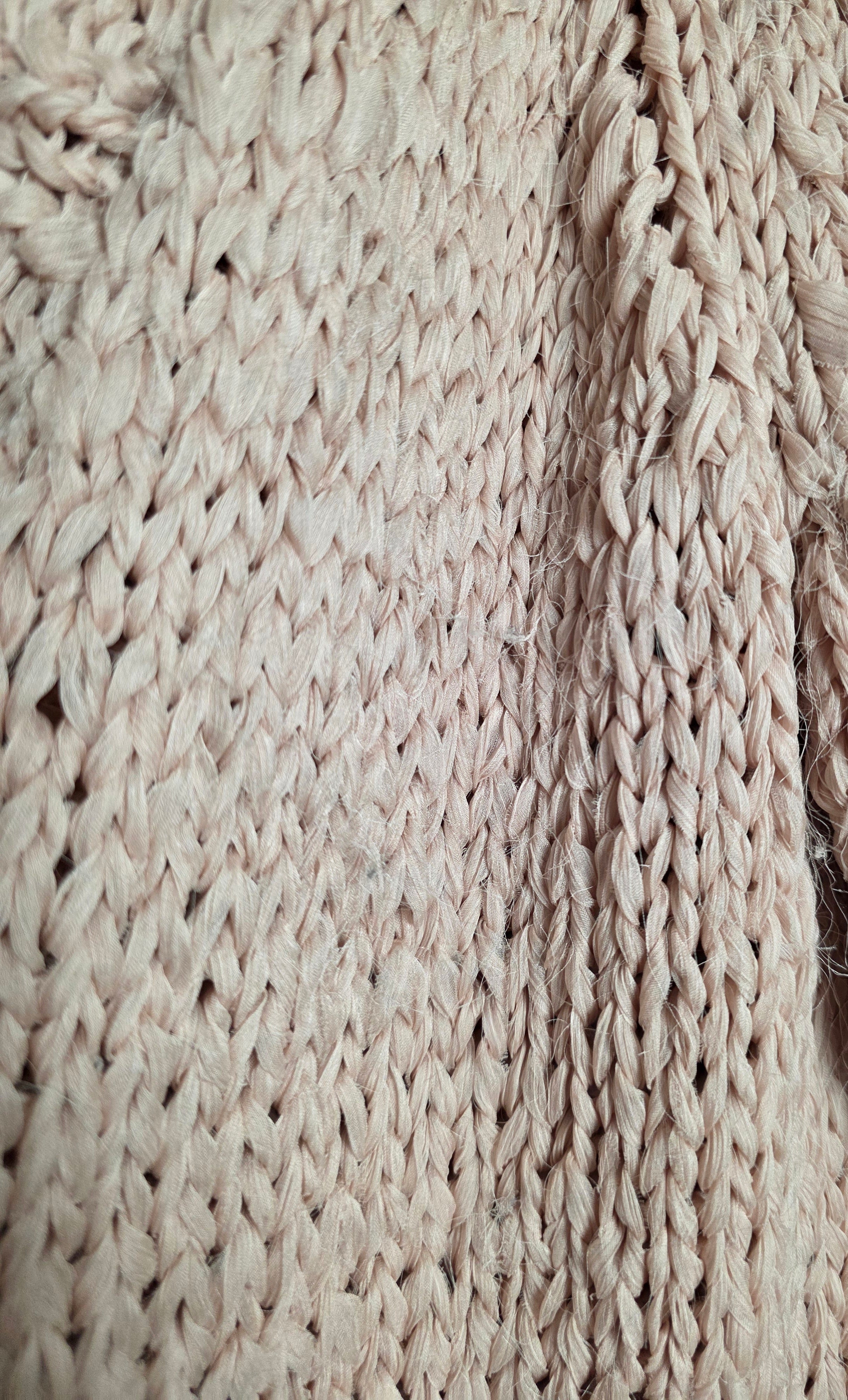 Mes Demoiselles Paris Enora chunky knit cardigan roze  oversized tweedehands dames designer T1