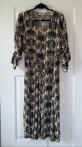 Essentiel Antwerp snake thunderthighs midi jurk crème zwart 38 M tweedehands dames designer