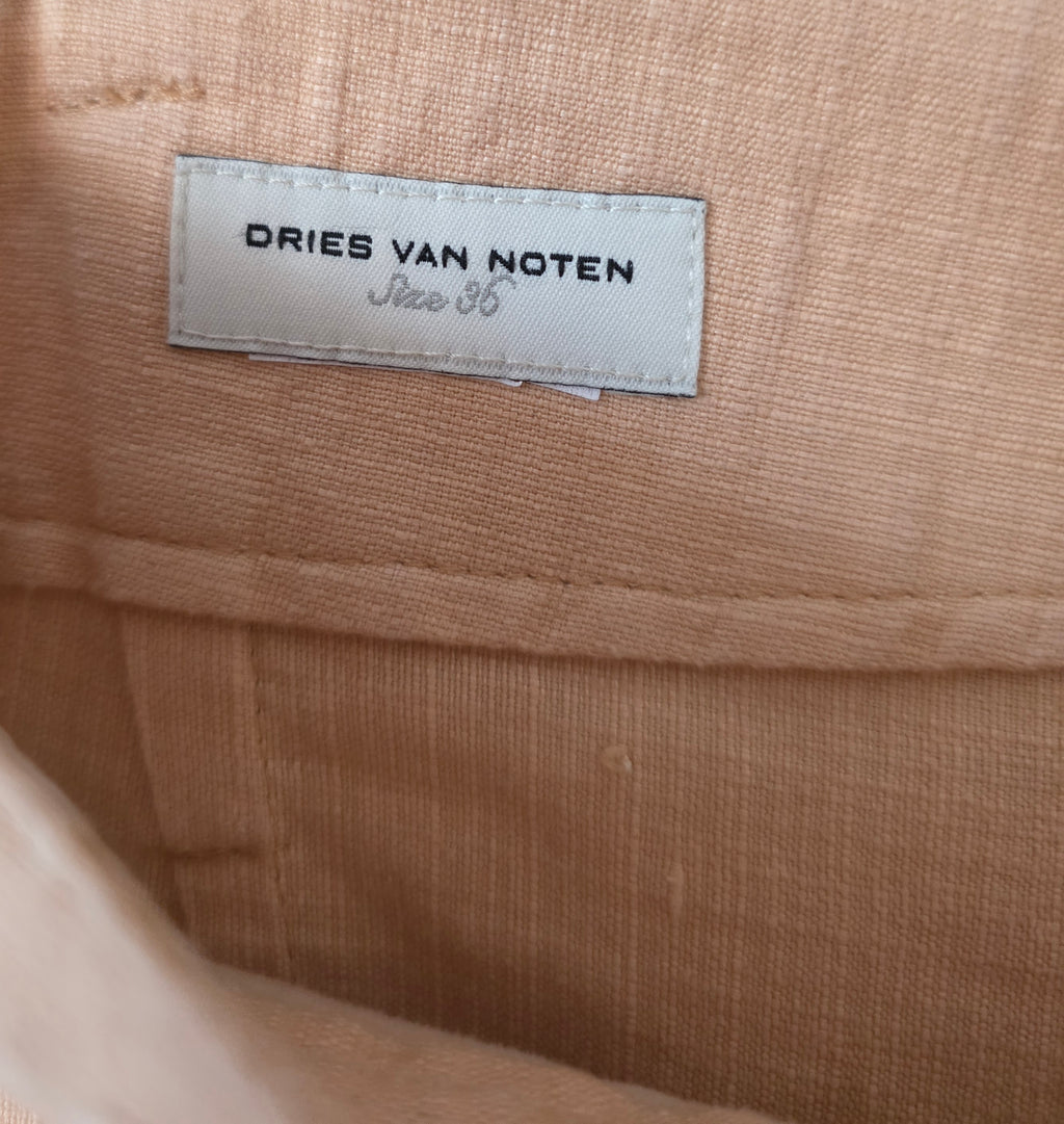 Dries van Noten broek peach 36 S high waist tweedehands dames designer