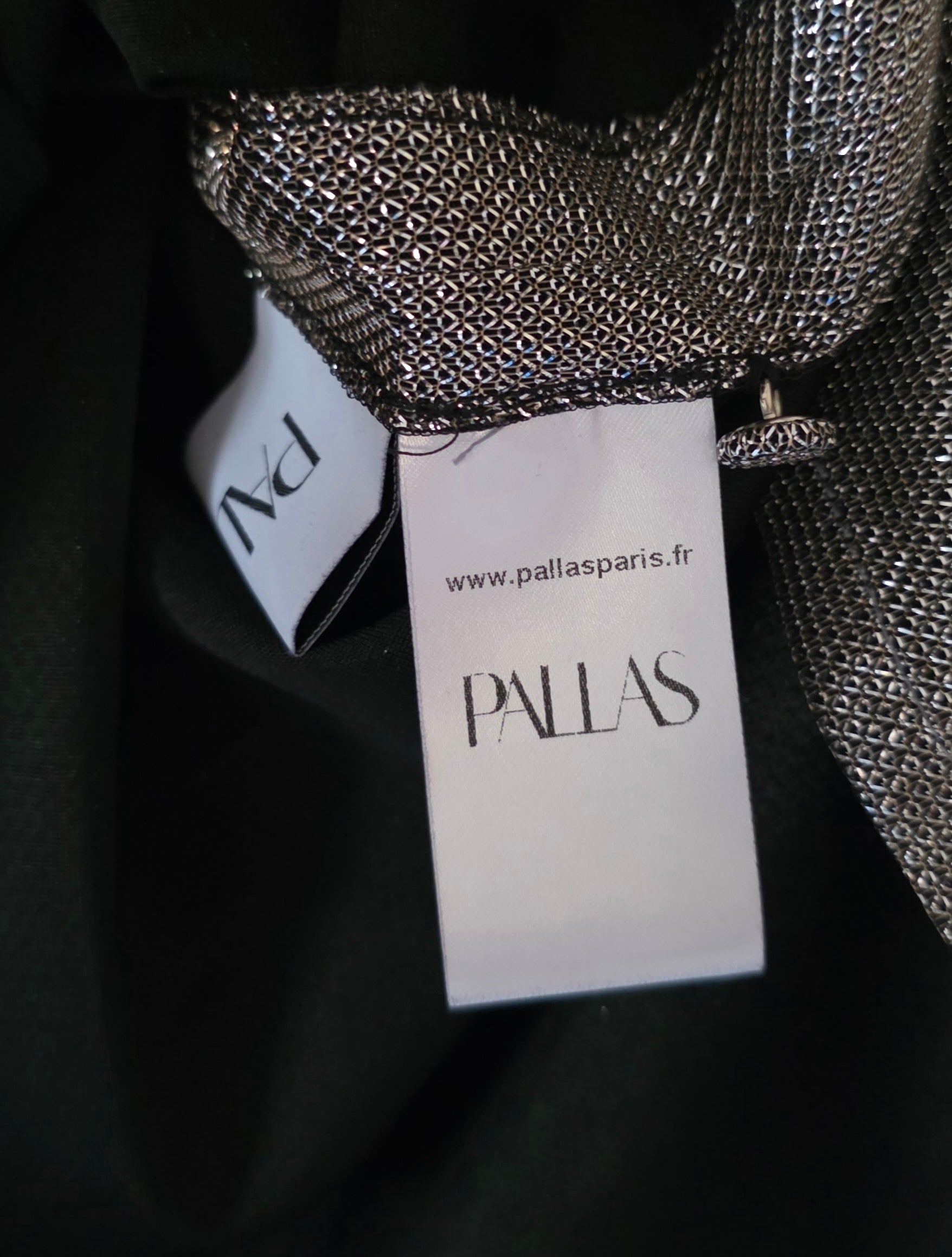 Pallas Paris zilver metallic halter top FR36 34 36 tweedehands dames designer