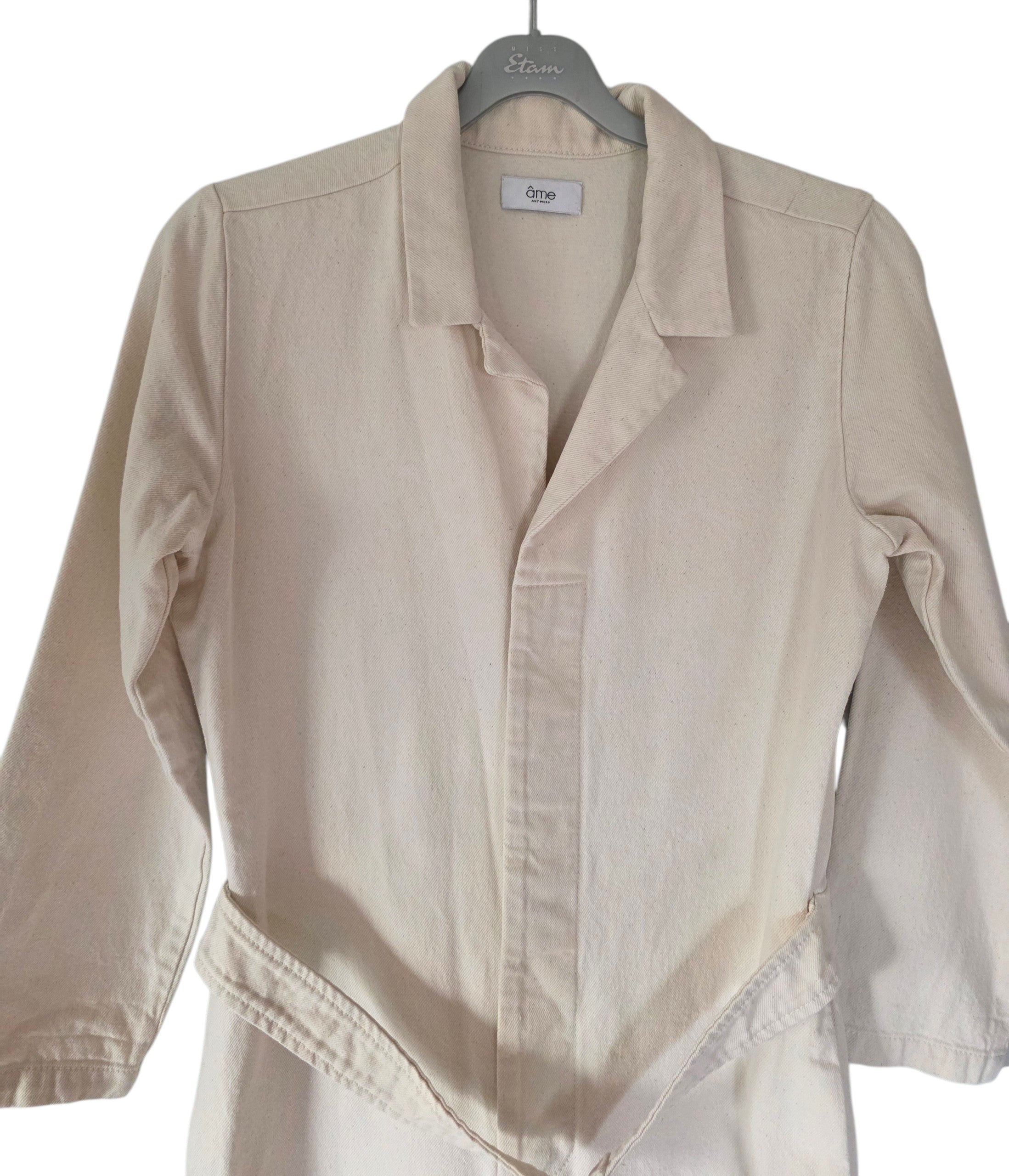 Amê Antwerp denim jumpsuit crème 36 S pre-loved