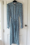 Essentiel Antwerp midi jurk Daisy blauw semi sheer 38 M tweedehands dames designer