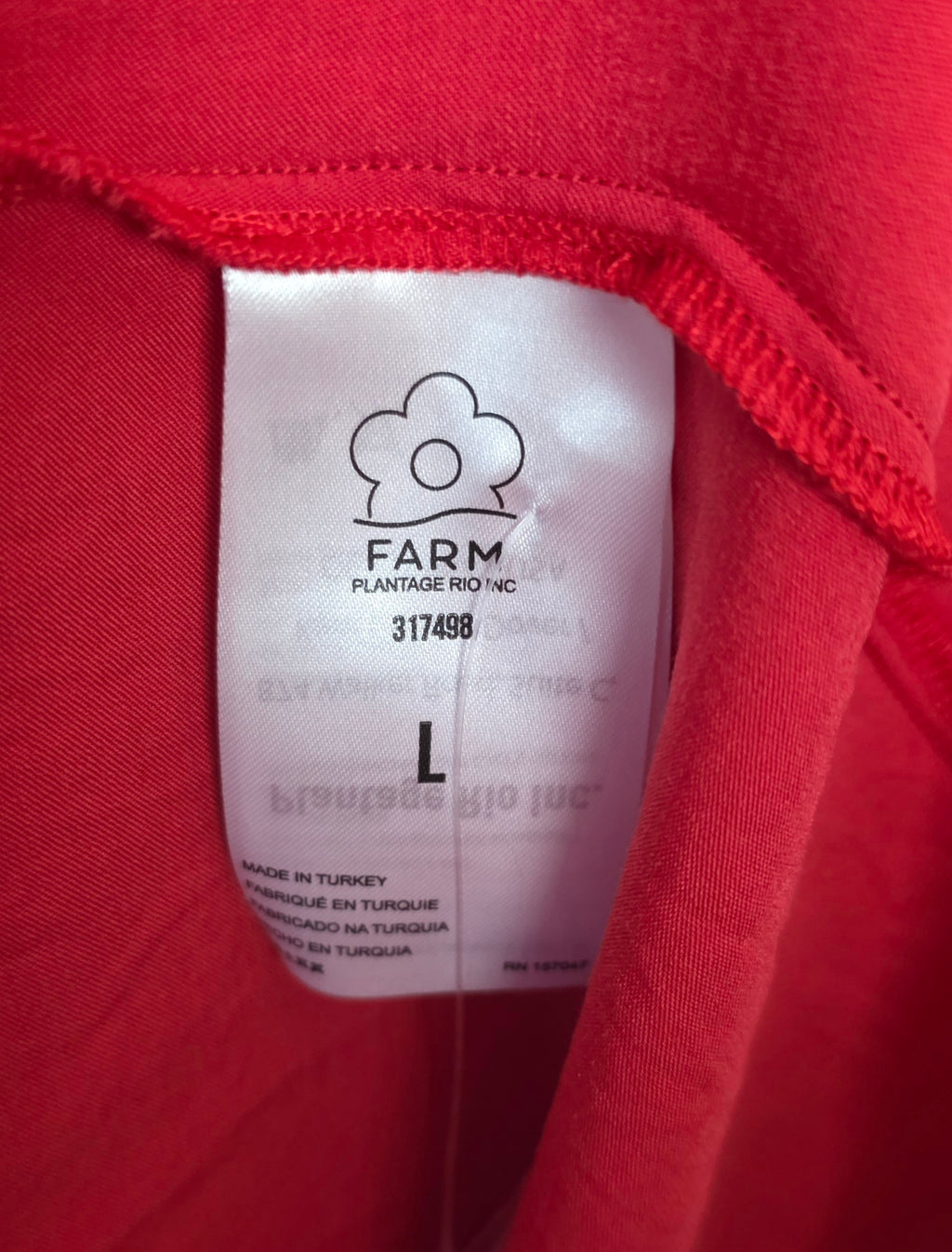 Farm Rio rode puff sleeve cut-out maxi jurk L – nieuw met mini vlekje