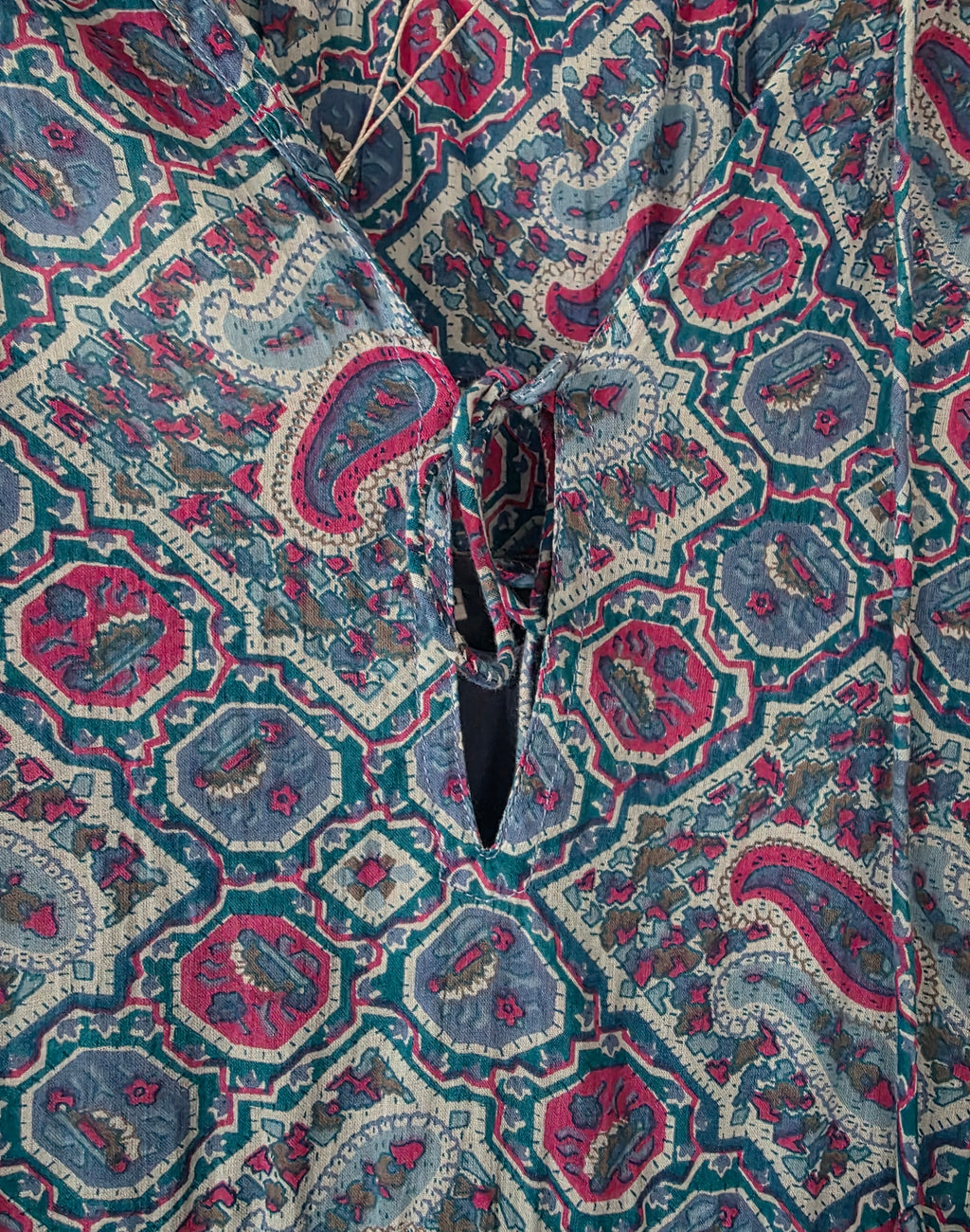 Antik Batik Zena maxi paisley jurk blauw M 38 tweedehands dames designer