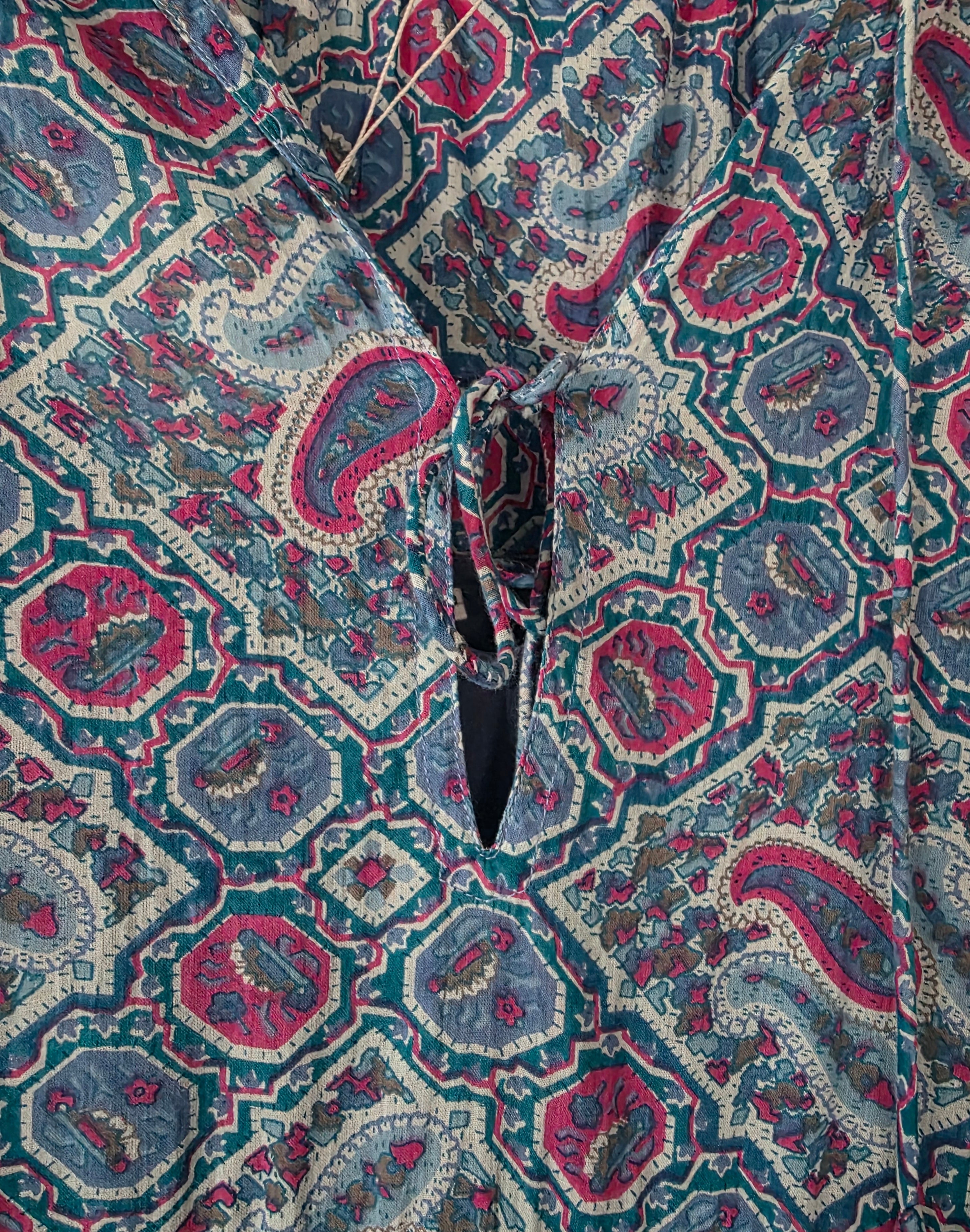 Antik Batik Zena maxi paisley jurk blauw M – nieuw