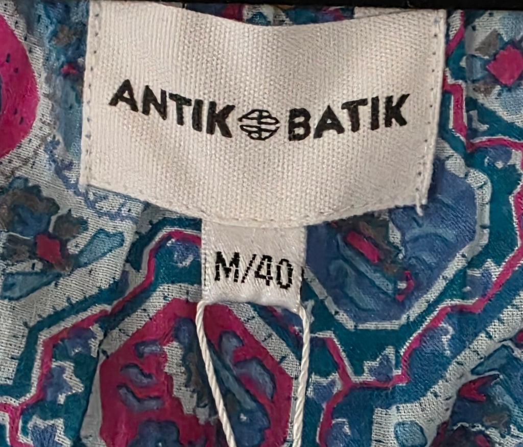 Antik Batik Zena maxi paisley jurk blauw M 38 tweedehands dames designer