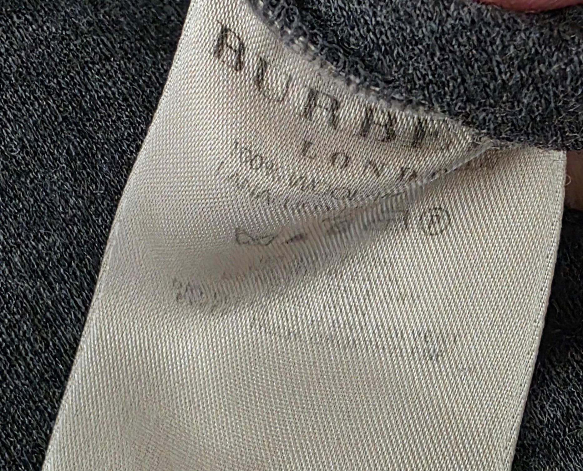 Burberry korte klassieke jurk grijs wol IT38 34 xs tweedehands dames designer