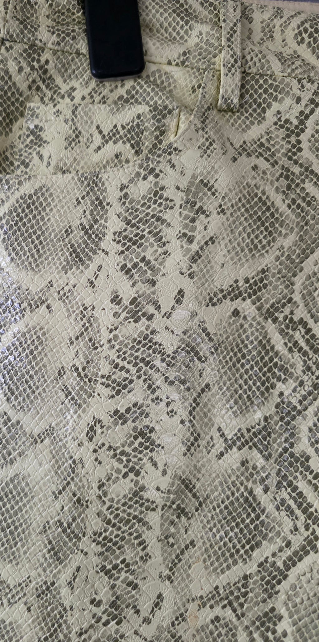 Rotate dames faux leren broek slangenprint geel FR38 M tweedehands designer dames