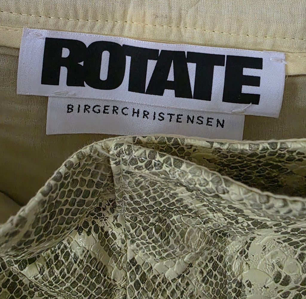 Rotate dames faux leren broek slangenprint geel FR38 M tweedehands designer dames