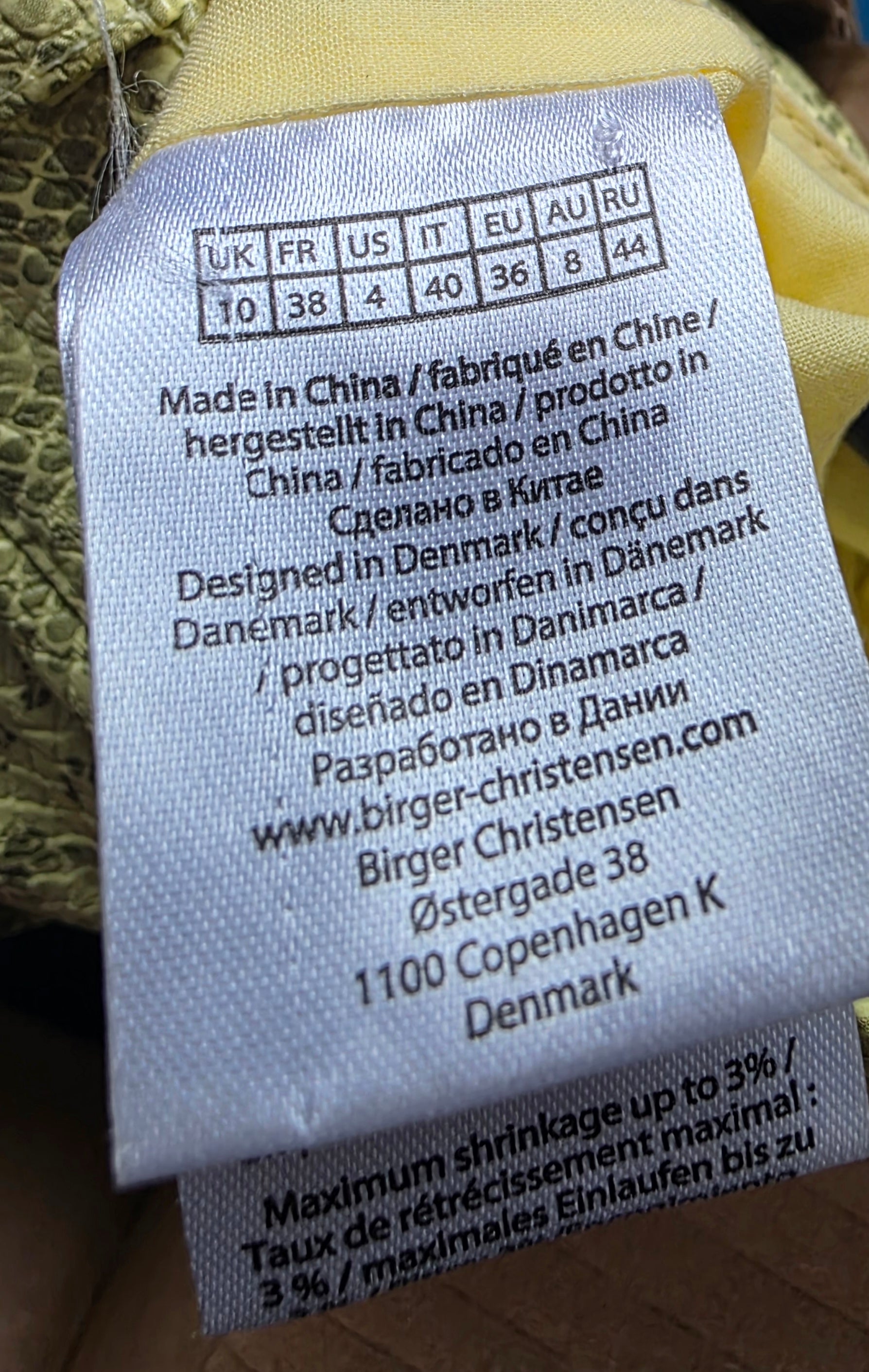 Rotate dames faux leren broek slangenprint geel FR38 M tweedehands designer dames