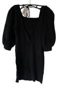 Ba&sh korte jurk Stormi zwart pofmouwen L 40 cut out rug tweedehands dames designer