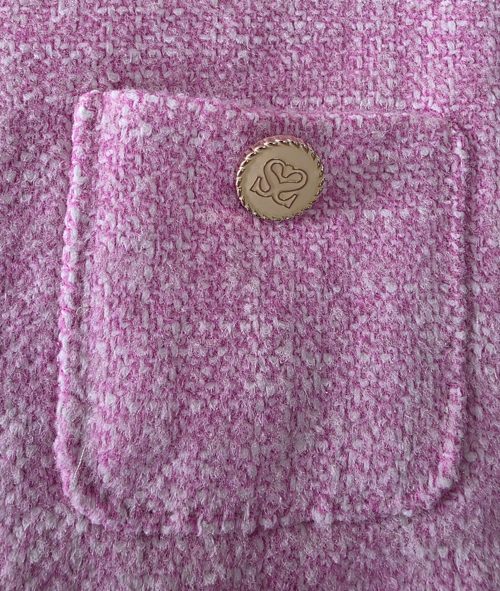 Sandro Paris korte boucle rok wol roze L 40