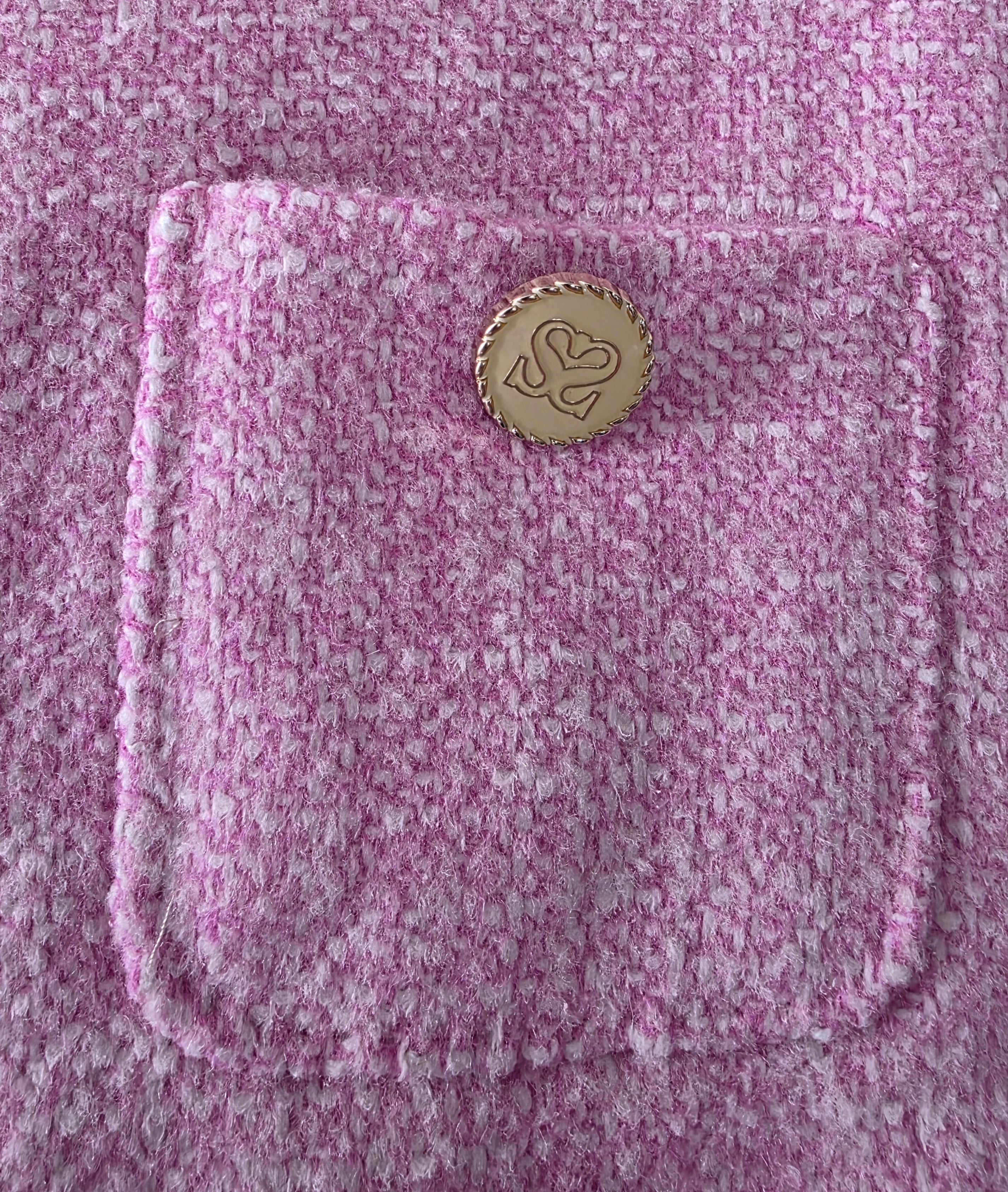 Sandro Paris korte boucle rok wol roze L 40