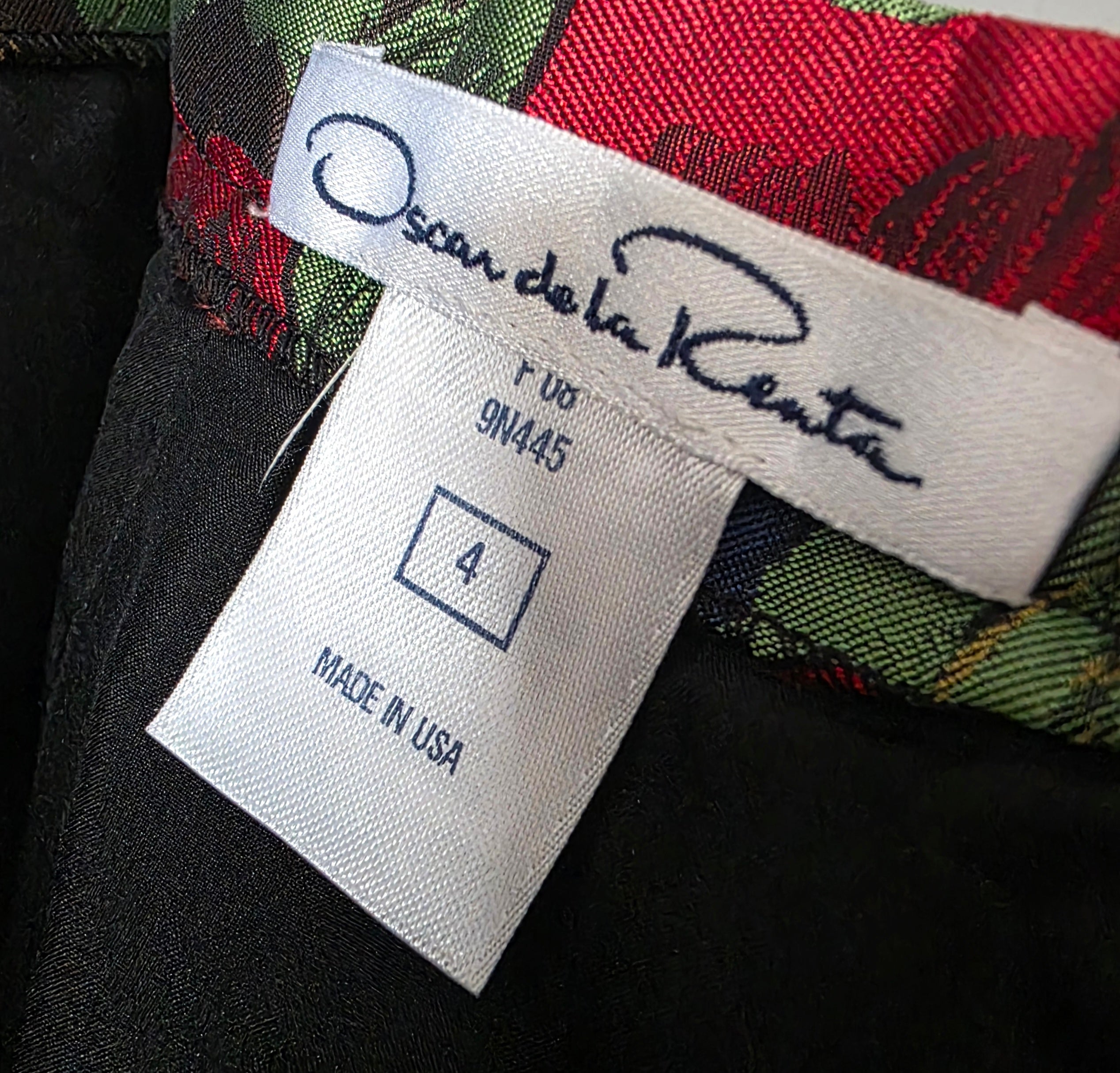 Oscar de la Renta zijden rok groen 34/36 us4 vintage tweedehands dames designer
