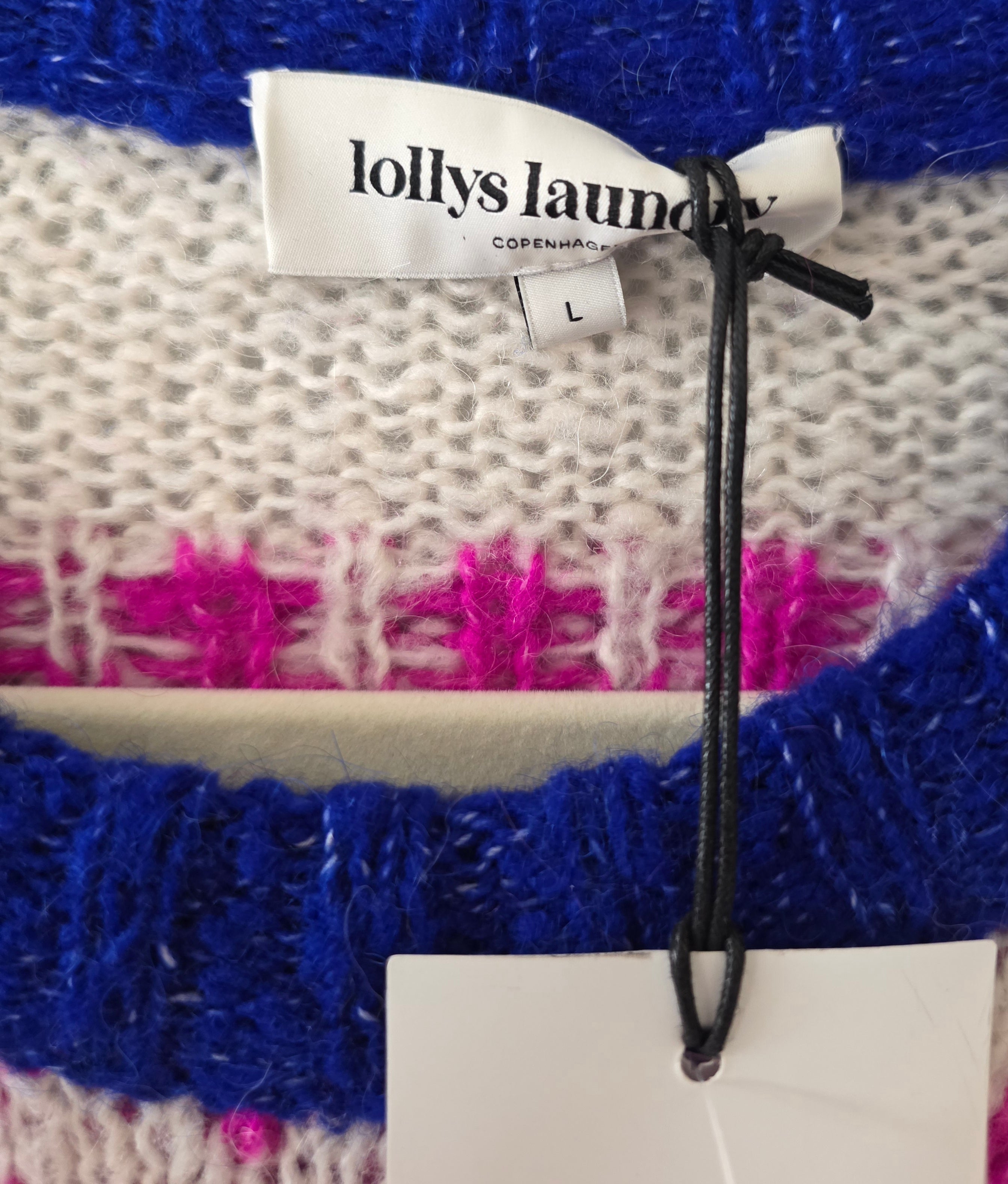 Lollys Laundry logo knit trui sweater maat L 40 tweedehands dames designer