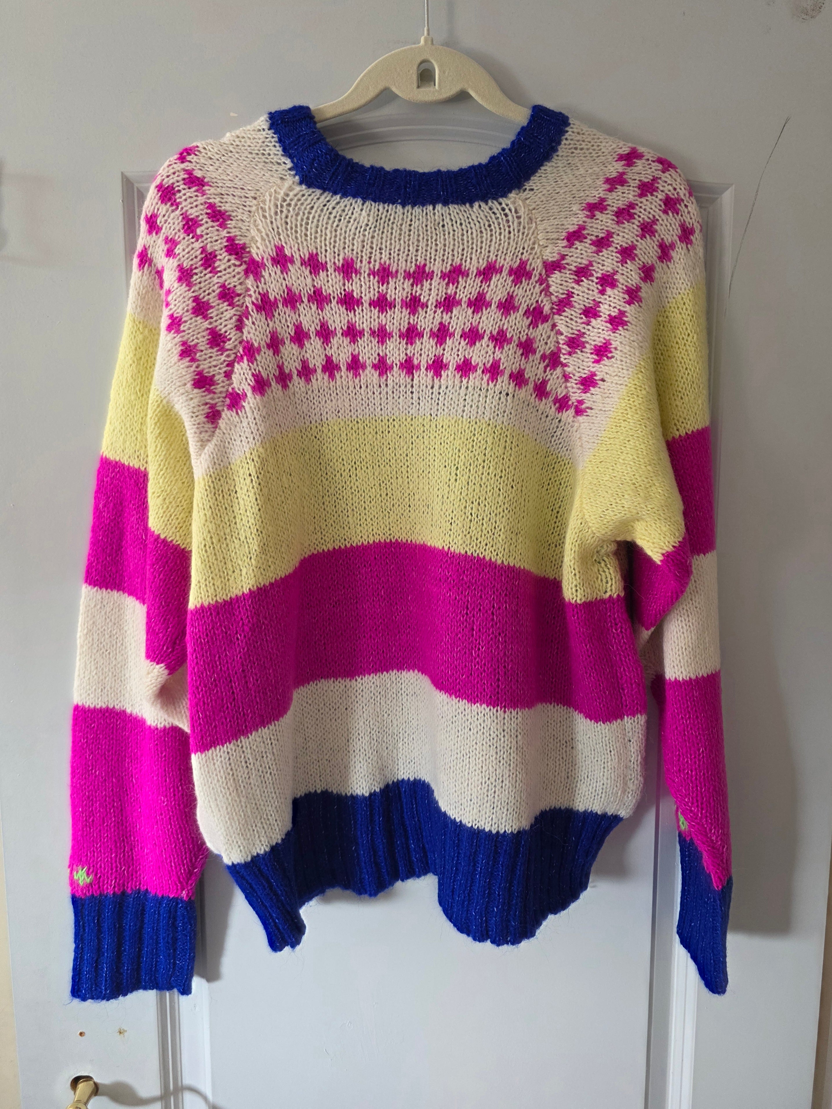 Lollys Laundry logo knit trui sweater maat L 40 tweedehands dames designer