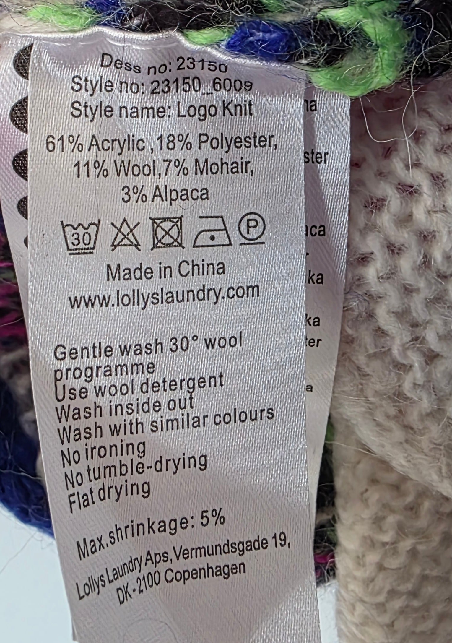Lollys Laundry logo knit trui sweater maat L 40 tweedehands dames designer
