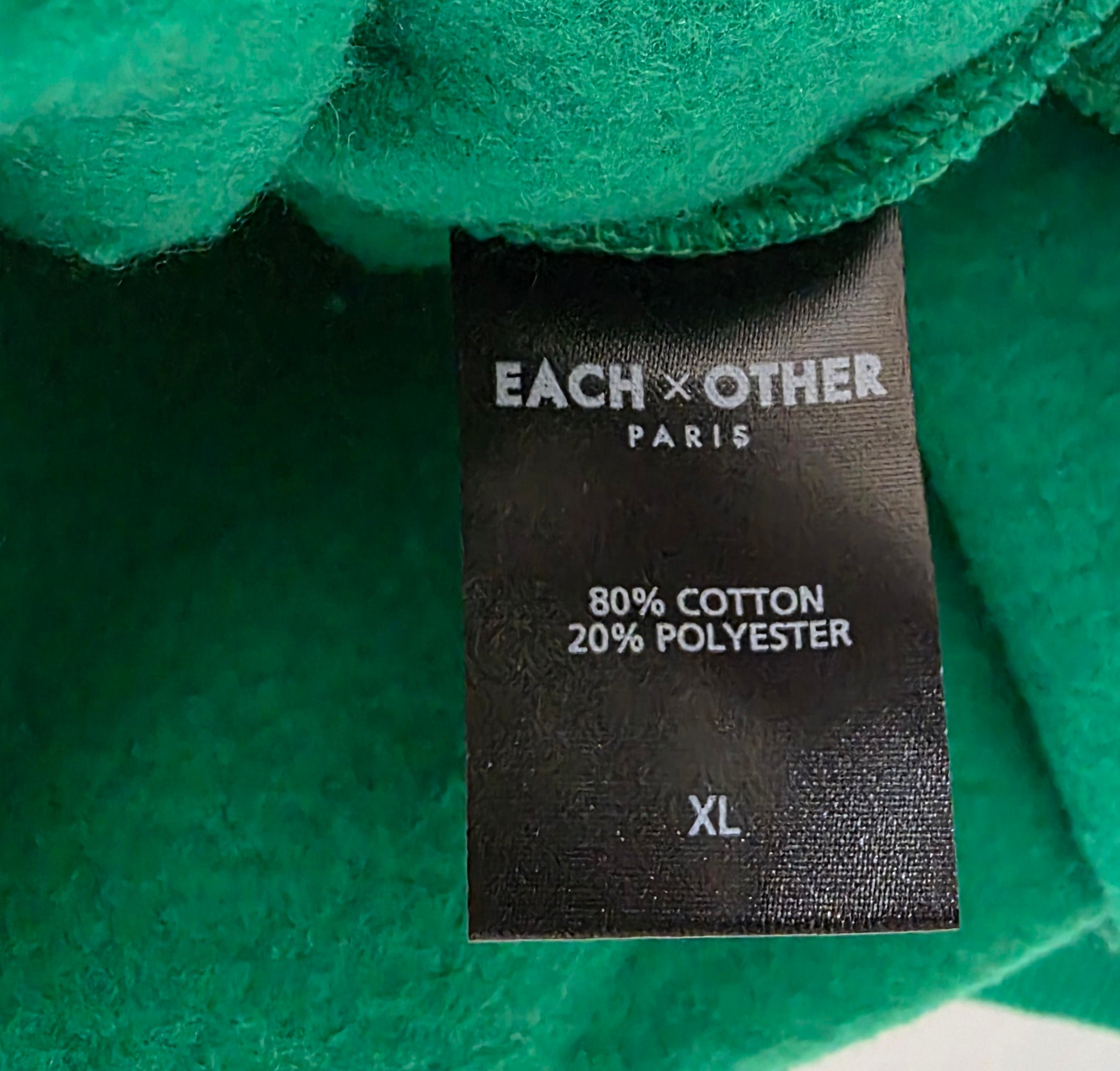 Each x Other ruffled korte trui sweater print logo groen xl 42 tweedehands dames designer