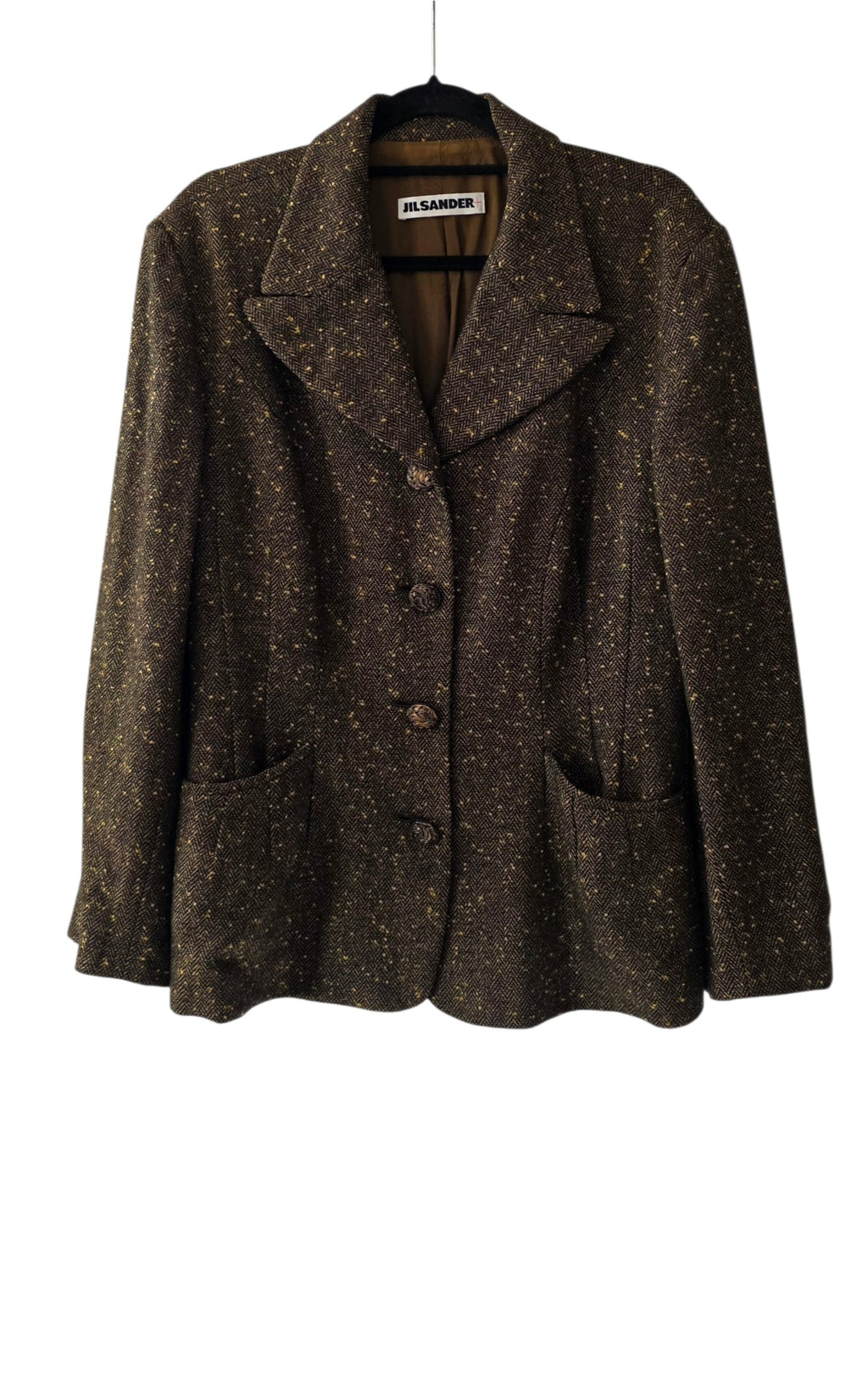 Jil Sander vintage blazer jasje wol cashmere groen FR44 EU42 tweedehands dames designer