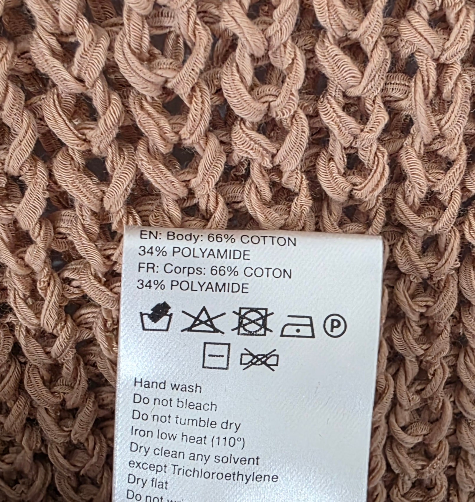 Nanushka nude beige oversized chunky knit trui L nieuw