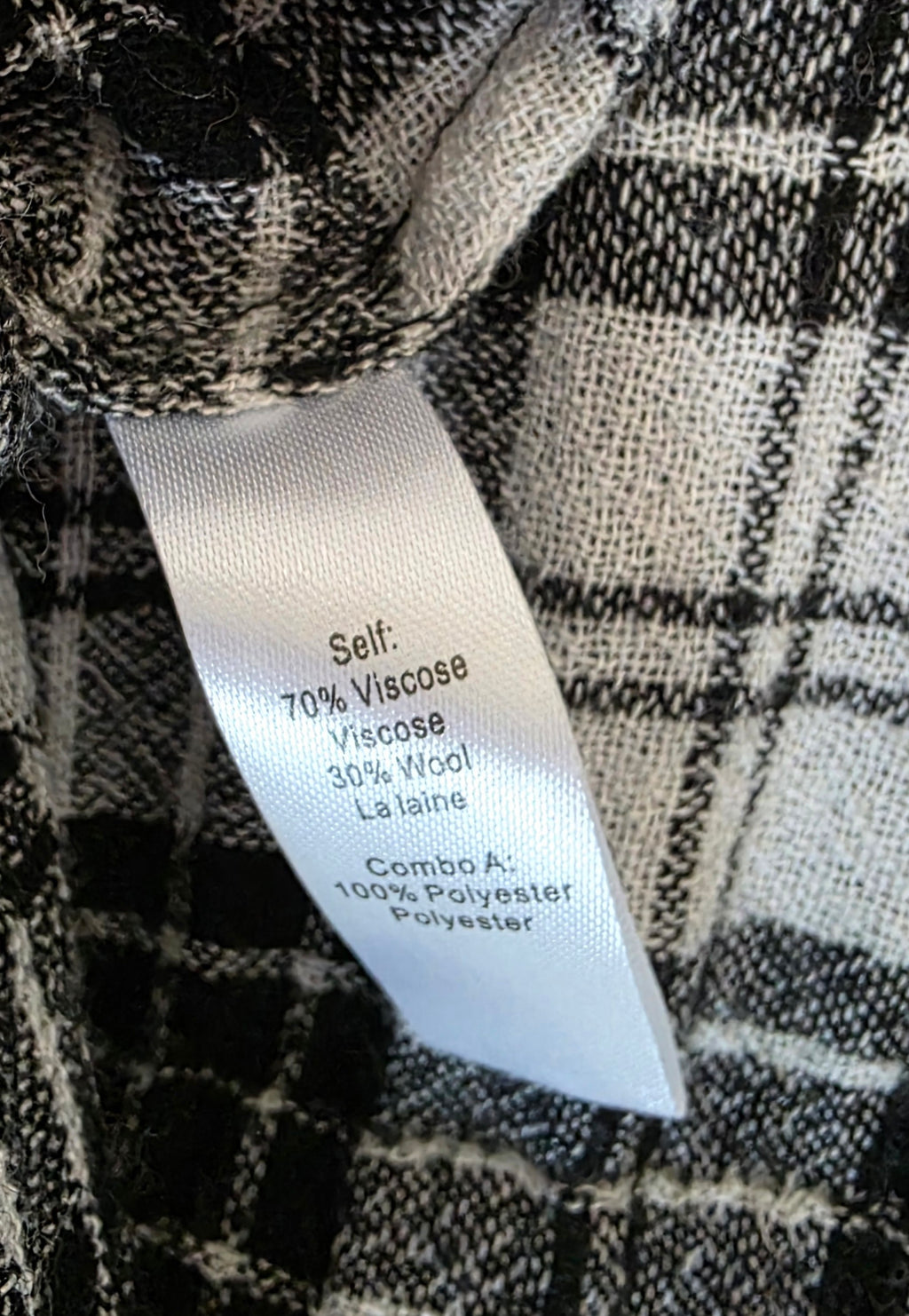 Marissa Webb geruite korte jurk kant wol mix zwart wit 38 M tweedehands dames designer