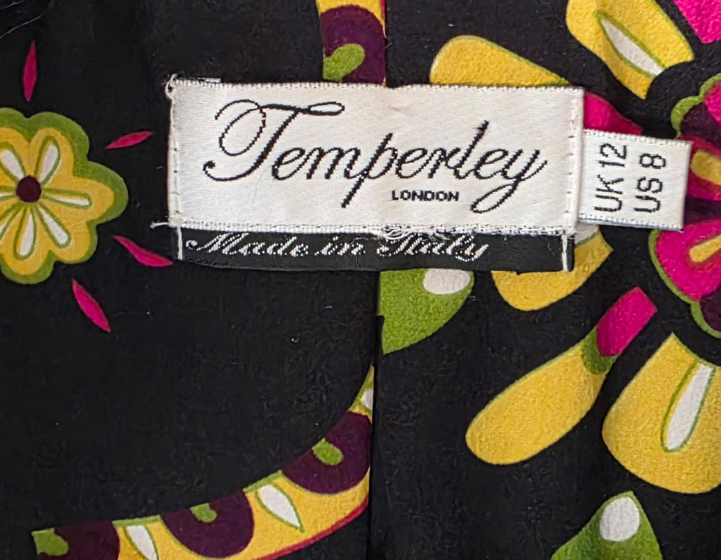 Temperley London kort warm jasje jack bordeaux rood wol zijden S/M tweedehands dames designer