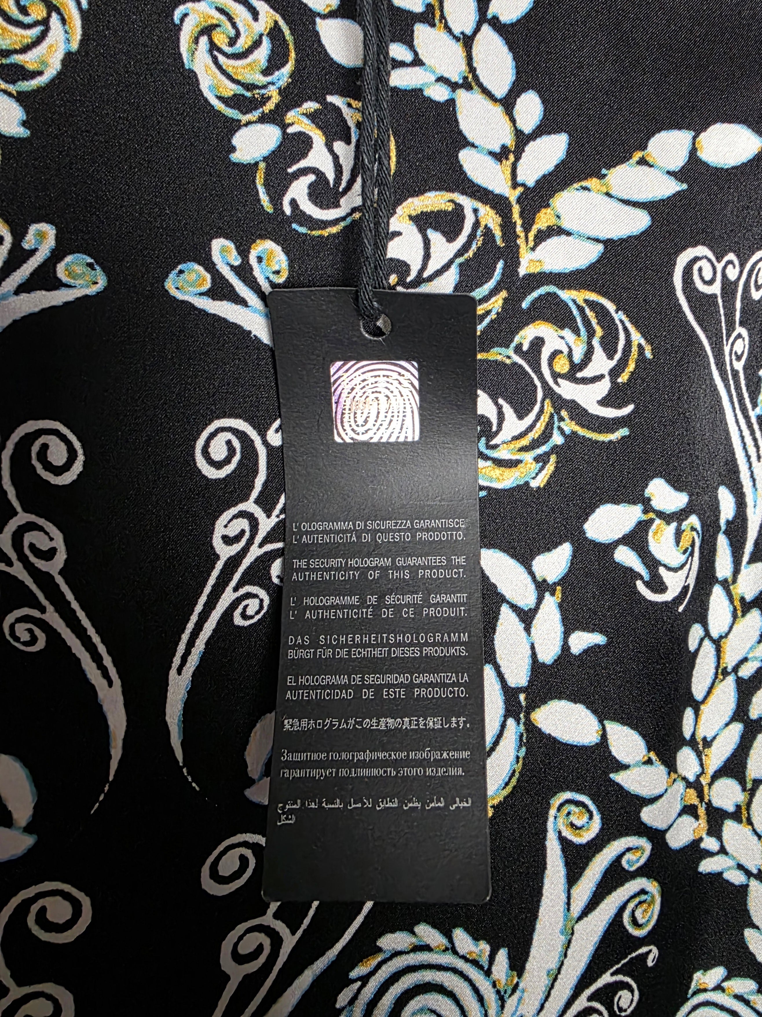 Just Cavalli zijde jurk baroque print zwart it42 nieuw