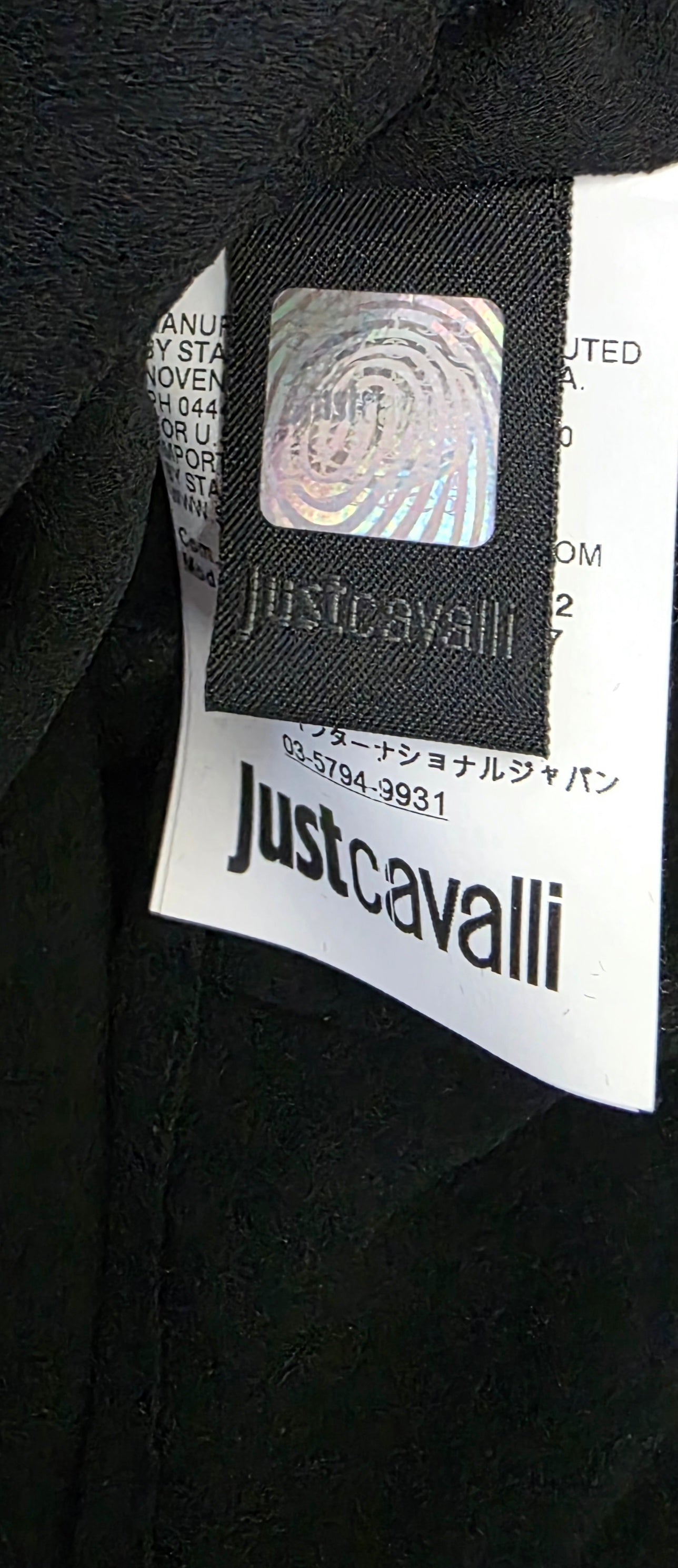 Just Cavalli zijde jurk baroque print zwart it42 nieuw