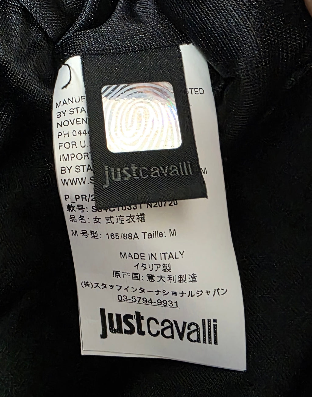 Just Cavalli bronze paisley pailletten midi jurk M 38 met split tweedehands dames designer