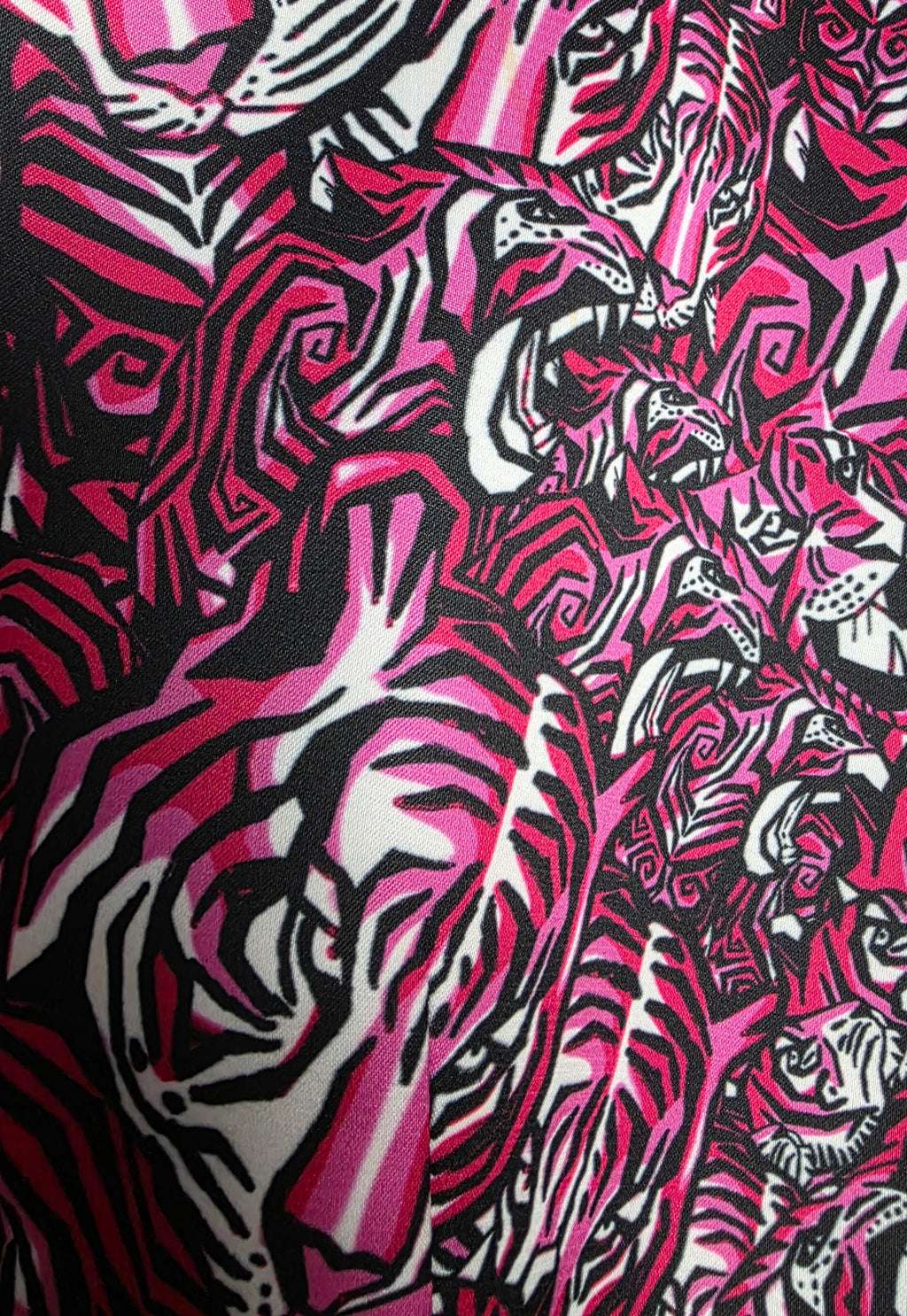 Just Cavalli mini jurk tijger roze zwart IT40 S36 tweedehands dames designer
