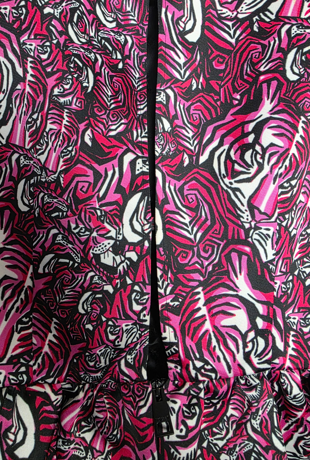 Just Cavalli mini jurk tijger roze zwart IT40 S36 tweedehands dames designer