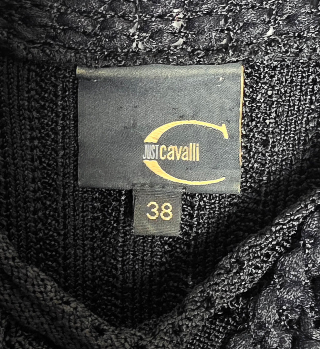 Just Cavalli mouwloze knit top zwart 38 M tweedehands dames designer