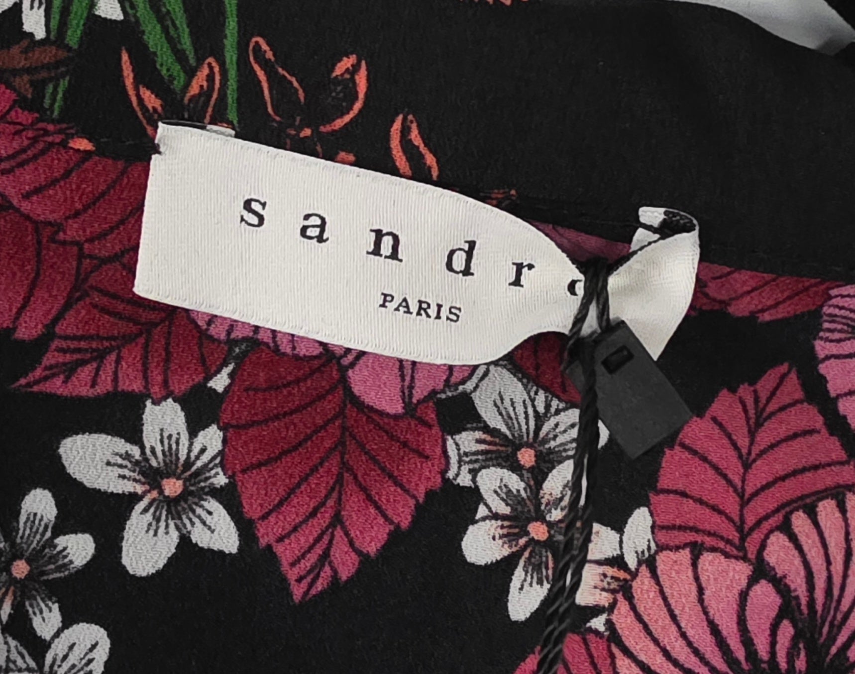 Sandro Paris setje pak broek blouse S 36 zwart multicolour pre-loved