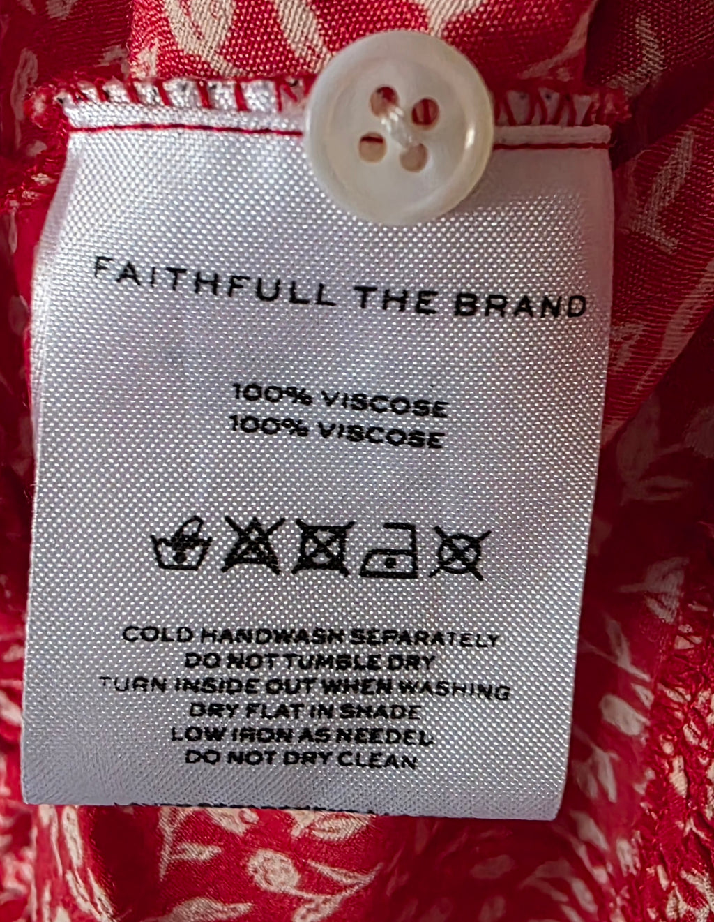 Faithfull the brand korte jurk rood wit L 40 tweedehands dames designer