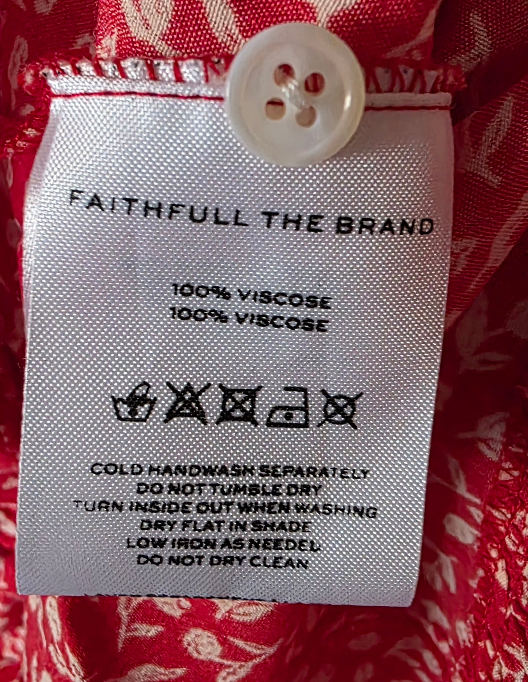 Faithfull the brand korte jurk rood wit L 40 tweedehands dames designer
