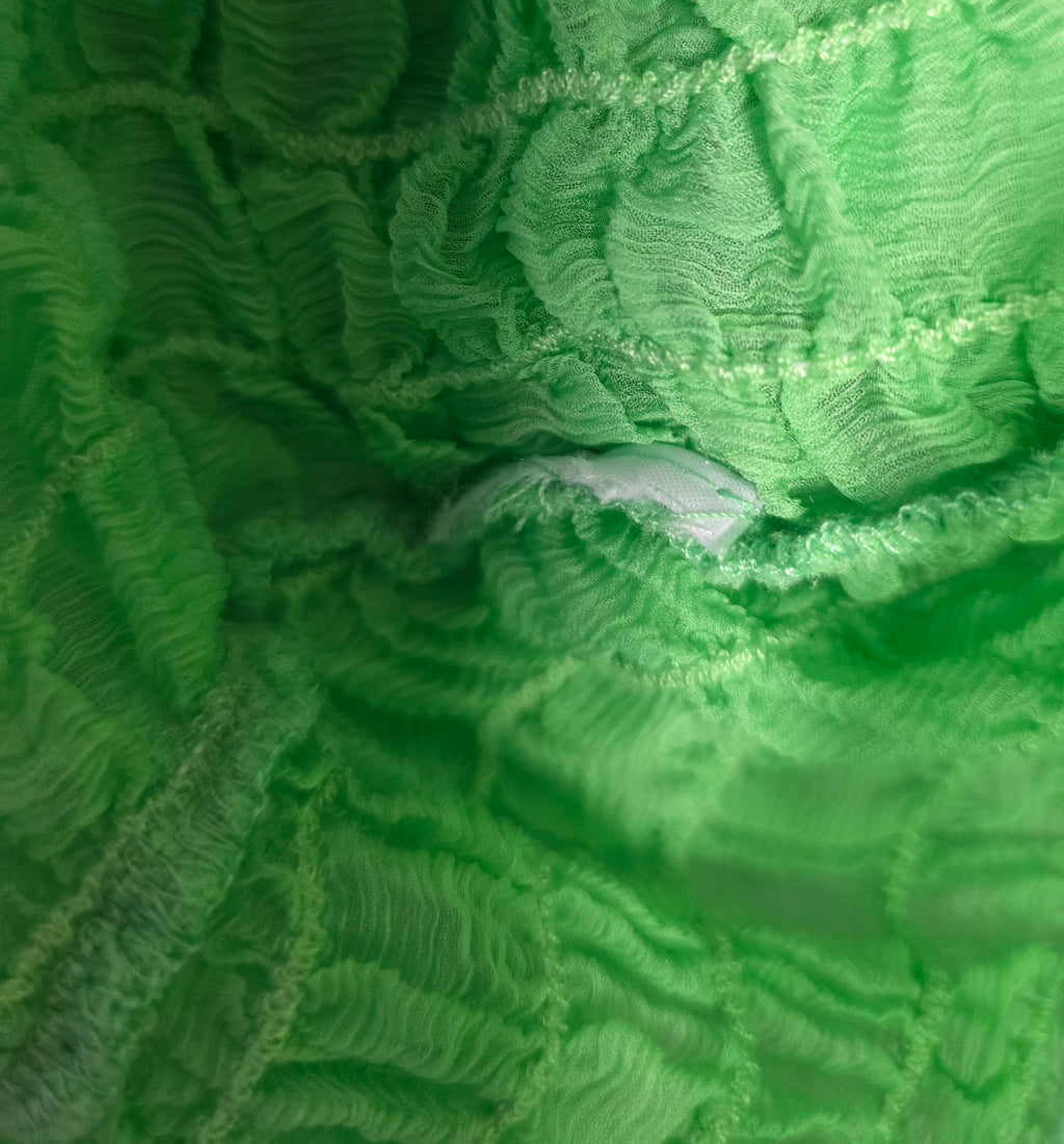 Hanne Bloch turtle neck waffle top groen L zijden tweedehands dames designer
