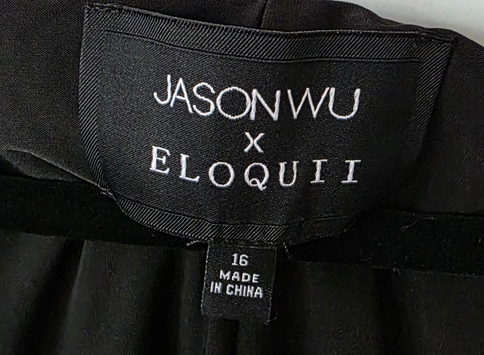 Jason Wu X Eloquii mouwloze drape midi jurk zwart 44 46 tweedehands dames designer