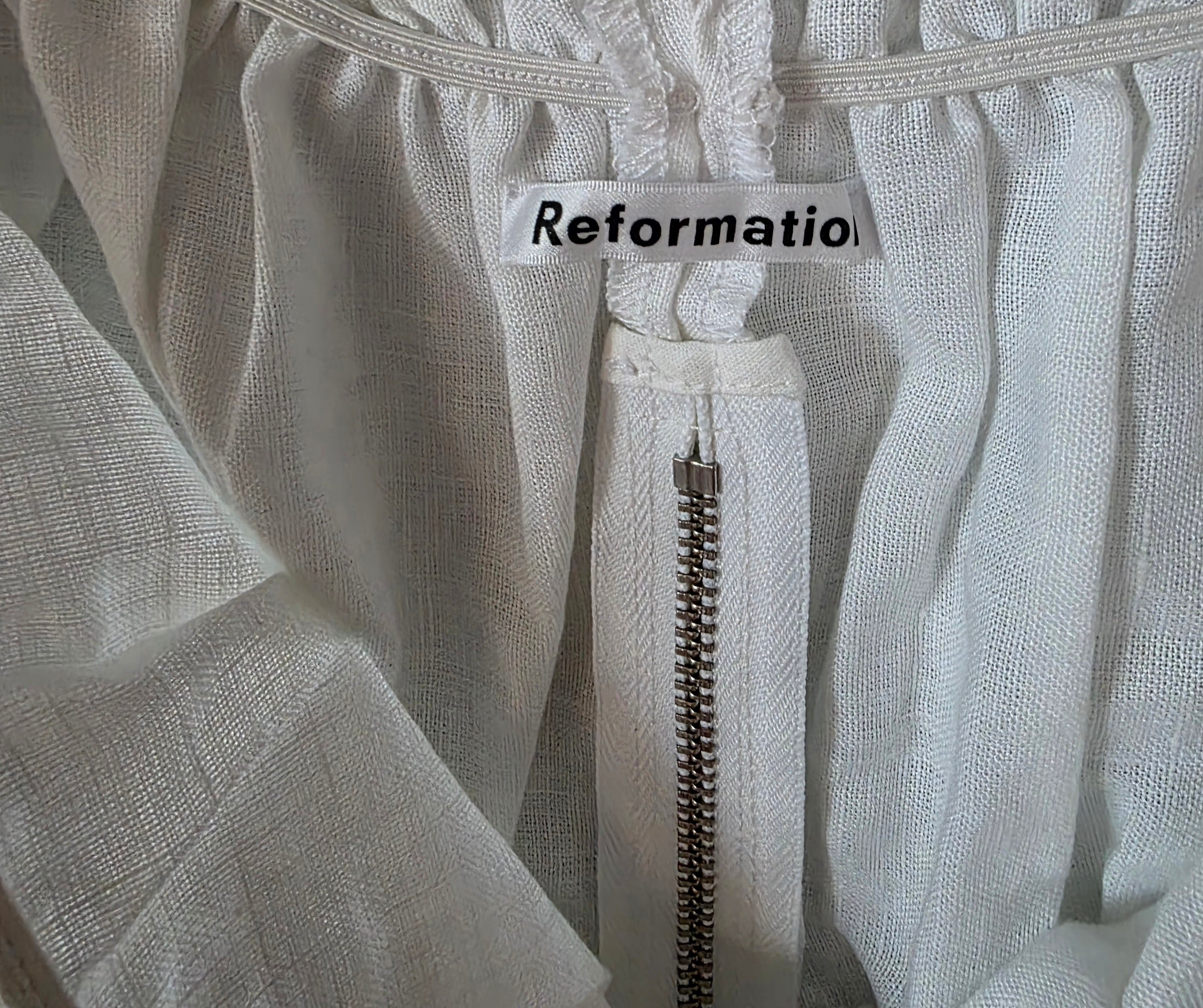 Reformation linnen top wit xxl 44 pre-loved designer tweedehands