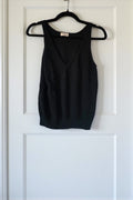 Dries van Noten mouwloze knit top v hals zwart wol 38 M tweedehands dames designer