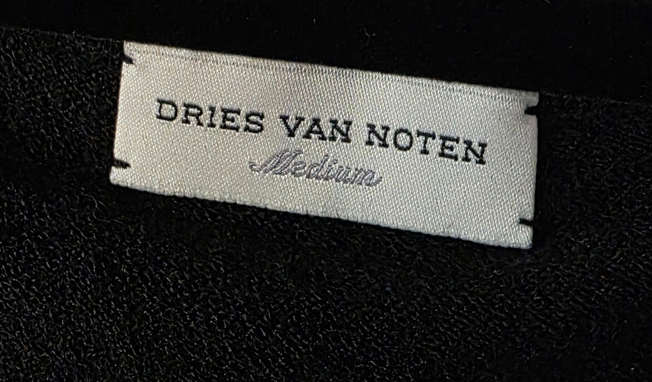 Dries van Noten mouwloze knit top v hals zwart wol 38 M tweedehands dames designer