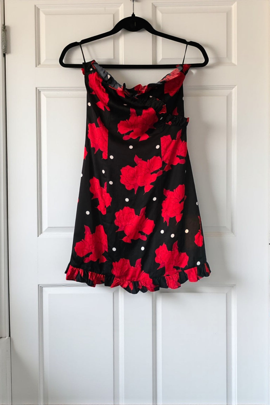 De la vali strapless mini jurk Dolly zwart rood xs 34 nieuw