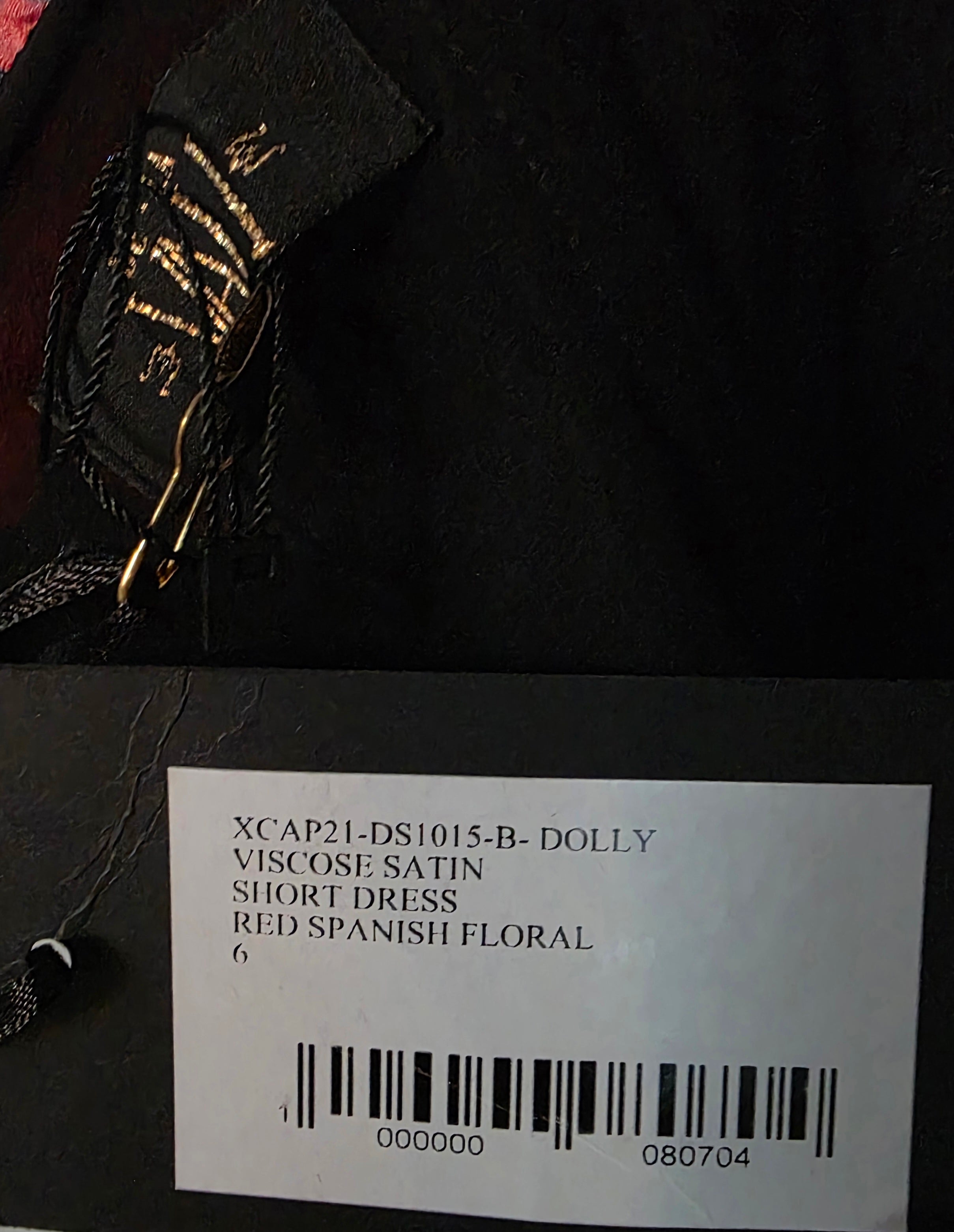 De la vali strapless mini jurk Dolly zwart rood xs 34 nieuw