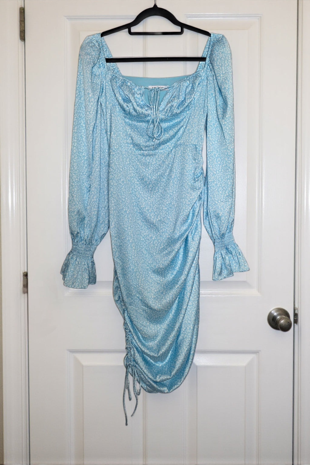 Adoore midi jurk blauw wit 38 M nieuw