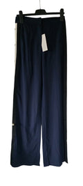 Veronica Beard sporty wijde high waist broek blauw nieuw 36 S tweedehands dames designer