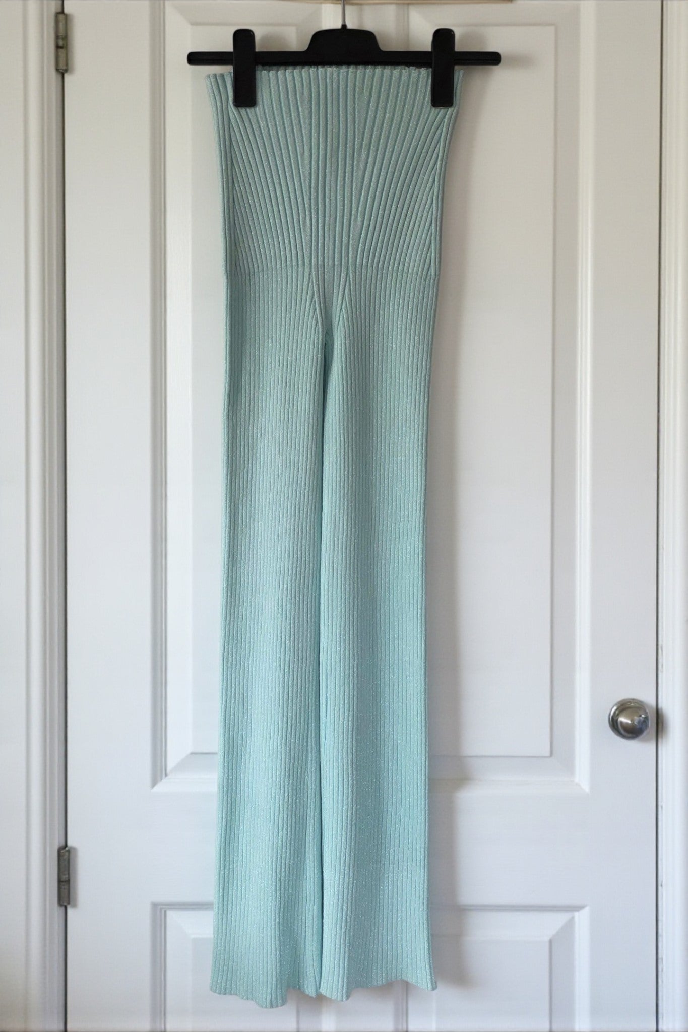 Circus Hotel dames flared glitter legging broek mint groen S 36 tweedehands designer damwa