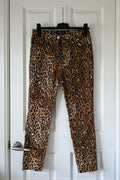Blumarine dames leopard stretch broek bruin zwart w29 tweedehands dames designer