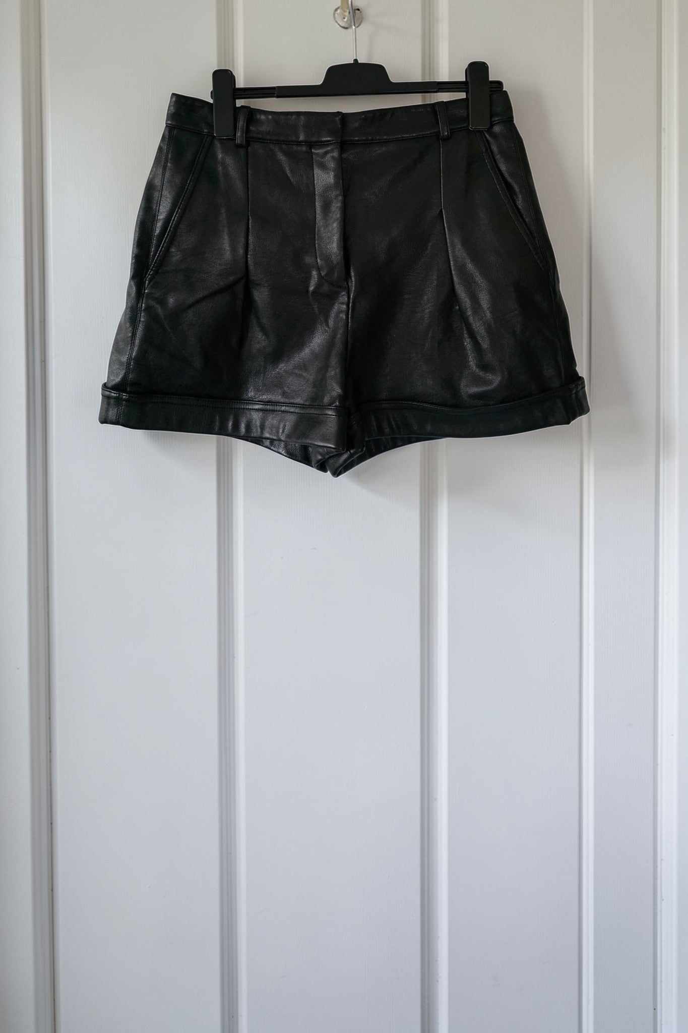 Stella mccartney faux leren short korte broek zwart IT44 EU 38 40 tweedehands dames designer
